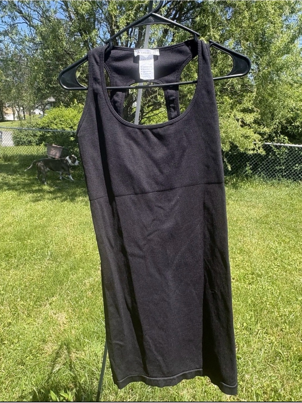 Black Midi Tank Dress with Racerback